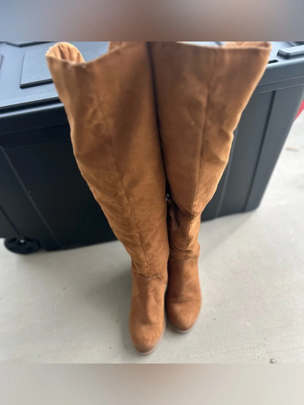 Women's Tall Suede Over-the-Knee Boots in Chestnut Brown